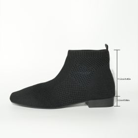 Plus Size Women's Boots Middle Tube Pointed Ankle Boots (Option: black-36)